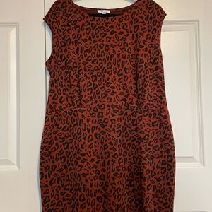 Nine West curvy Leopard Print Sleeveless Dress